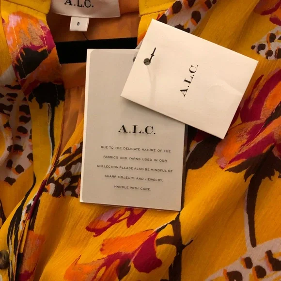 NWT A.L.C. Jen dress in yellow - Picture 3 of 5